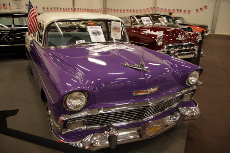 Store amerikanske klassiske skønheder, forrest en 1956 Chevrolet.
(Foto: Motorsporten.dk)
